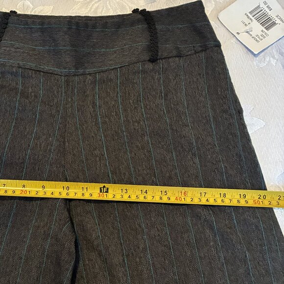 Hanna & Gracie Size 8 Teal/Black Stripe Pants - Picture 6 of 16